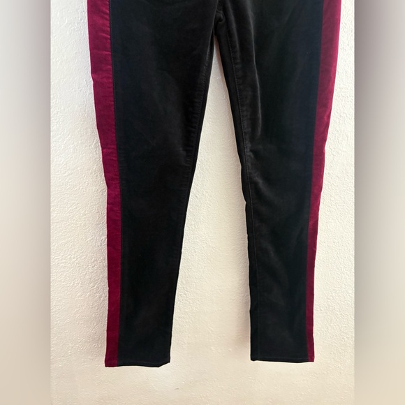 Adriano Goldschmied Mari Tuxedo Stripe High Rise Black Velvet Pants Size 23 - Picture 4 of 7